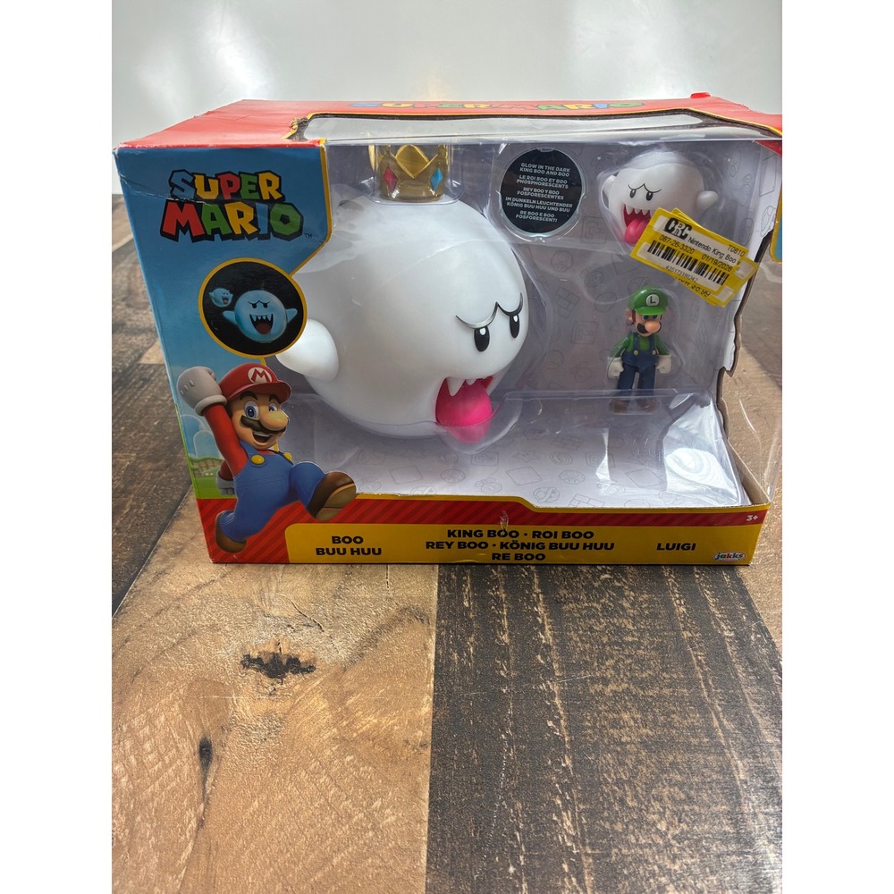 Jakks Pacific Super Mario King Boo Luigi and Boo Glow in the Dark Figure Set